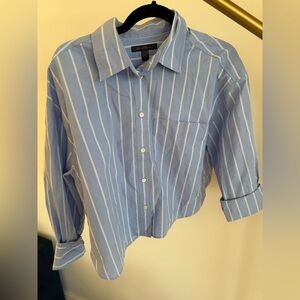 Banana Republic Sky Blue Striped Button-Down Shirt